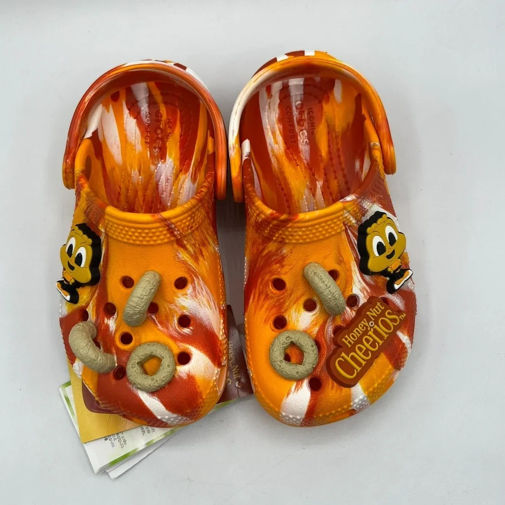 Crocs Classic Honey Nut Cheerios Clog Toddler C10 Orange Marble 207930-846 New
